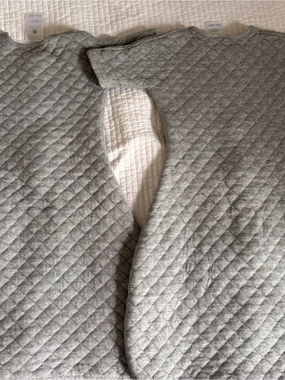 HALO Sleepsack Quilted Grey Baby Sleep Bag - Cozy Zip Front - Set of 2